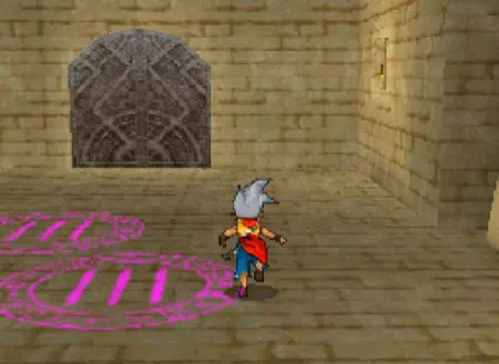 ほこらの中は、3つの扉がある部屋がいくつも続きます。
床に紋章が浮かび上がっている扉が正解なので、紋章を探して進みましょう。